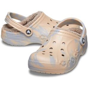 Crocs Adult Baya Lined Marbled Clog Slippers | Color: Chai/Multi | NEW/NWT!!🔥